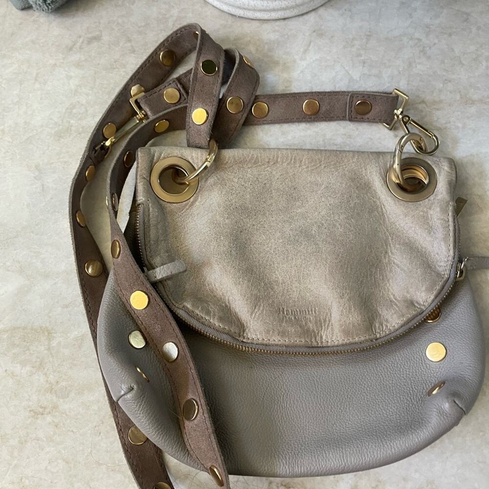 Hammitt “Corey” Taupe Crossbody Bag with brushed Gold Accents